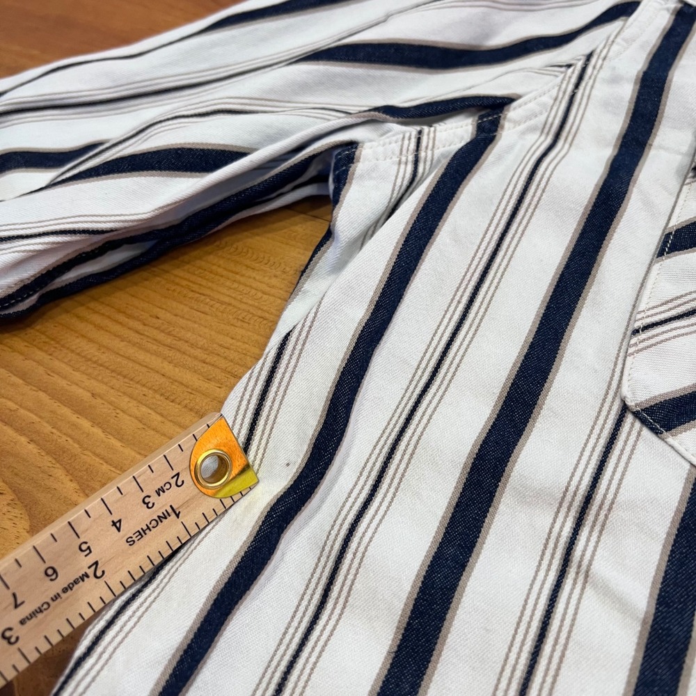 Levi's Western Cowboy Shirt Men XL Pearl Snap Pearlized Buttons Striped Blue A6 - Picture 5 of 8